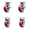 Service Caster 6 Inch Red Poly on Cast Iron Caster Set with Roller Bearing 2 Brakes 2 Rigid SCC-35S620-PUR-RS-SLB-2-R-2 - alternate 1